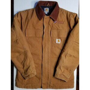 Carhartt C003-BRN Full Zip Quilt Lined USA Made Canvas Chore Coat Jacket Men's S